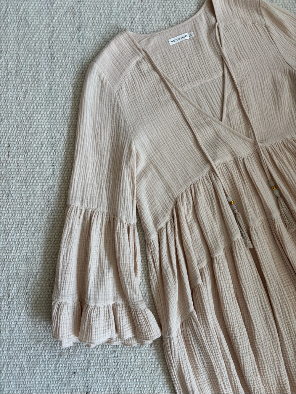 | Avec Les Filles | 100% Cotton Dress with Tassel Tie size Small - Picture 3 of 16